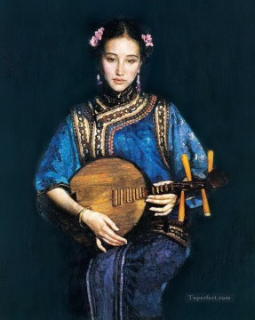 zg053cD118 Chinese painter Chen Yifei Girl Oil Paintings